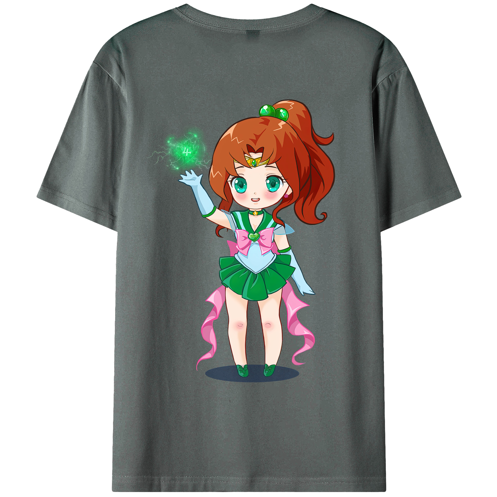 （画像用） 美少女戦士セーラームーン 木野 まこと きの まこと Sailor Moon Kino Makoto （セーラージュピター；Sailor Jupiter） 綿100％ メンズ半袖Tシャツ（バックプリント） 通気性